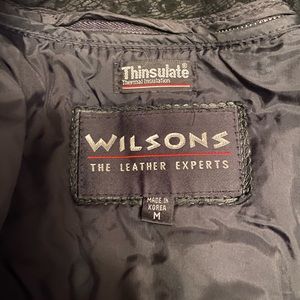 Ladies Wilson leather coat with ornamental trim and zip out thinsulate liner